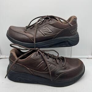 New Balance Brown Leather Lace-Up Athletic Shoes